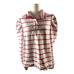 Crown &U Ivy Pink and White Stripped Sweatshirt / Top Women's XL Pullover